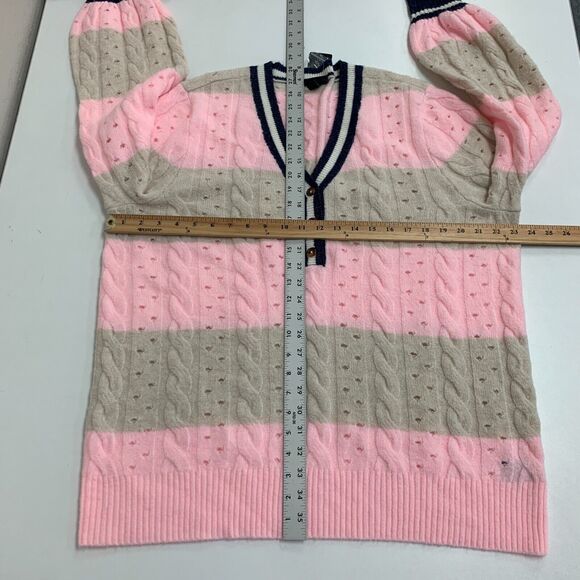 Torrid Sweater Womens Plus 2 Pink Striped Vegan Cashmere Pullover V Neck Henley - Picture 7 of 16